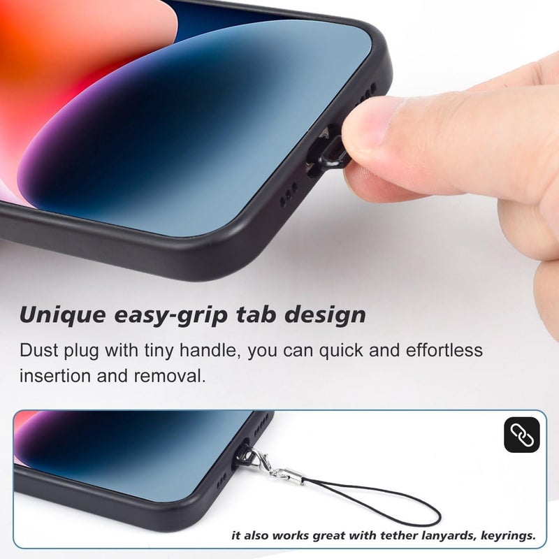 WLXTREE 12PACK Lightning Anti Dust Plug with Easy-Grip Tab Compatible with iPhone 14,14 Pro Max,iPhone 13,13 Pro Max,12,11,11 Pro,X,XS,XR,8,7,iPhone Charging Port Plug Dust Cover Caps - Image 2